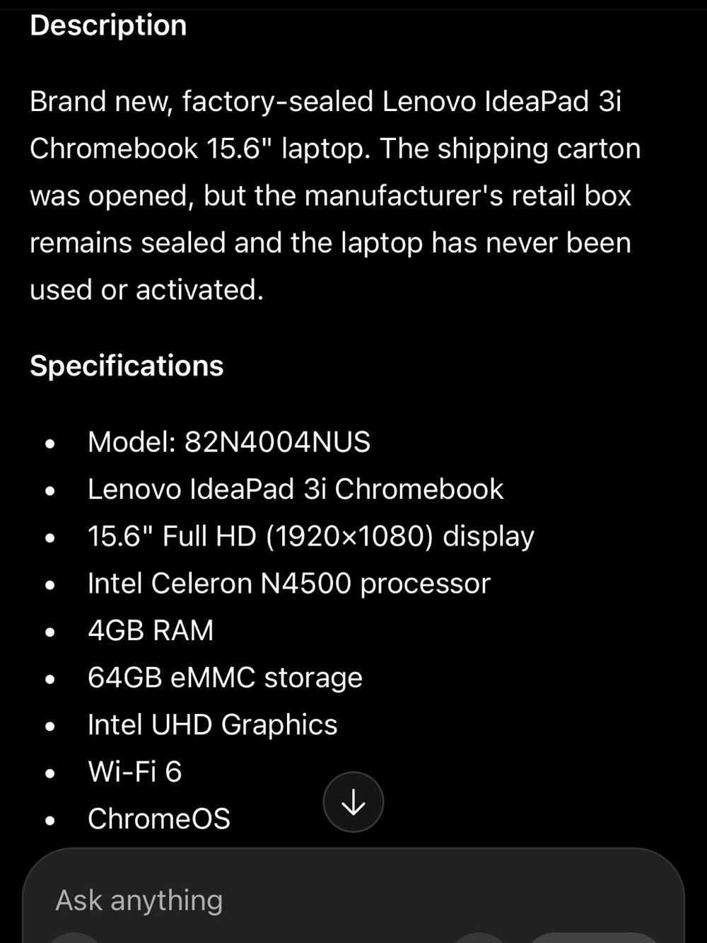Lenovo Laptop - Chromebook